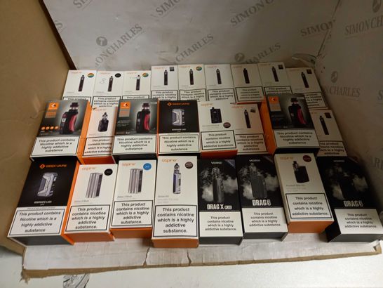 LOT OF APPROXIMATELY 20 E-CIGARATTES TO INCLUDE GEEKVAPE L200, AND VOOPOO DRAG X PLUS ETC.