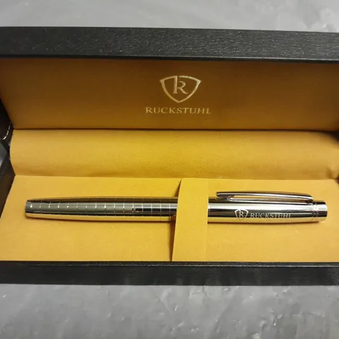 RUCKSTUHL STAINLESS STEEL HAND ASSEMBELED LUXURY PEN IN GIFT BOX