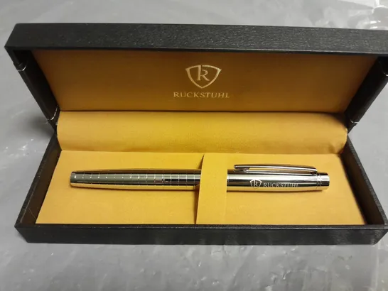 RUCKSTUHL STAINLESS STEEL HAND ASSEMBELED LUXURY PEN IN GIFT BOX