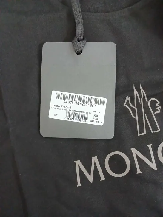 MONCLER BLACK LOGO T-SHIRT - XXL