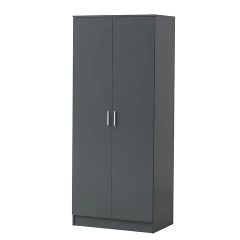 BOXED DEANDA 2 DOOR WARDROBE - DARK GREY (2 BOXES)