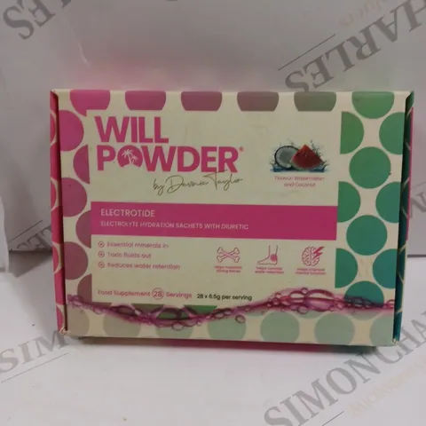 BOXED SEALED WILL POWDER ELECTROTIDE FOOD SUPPLEMENTS - 28 X 6.5G PER SERVING 