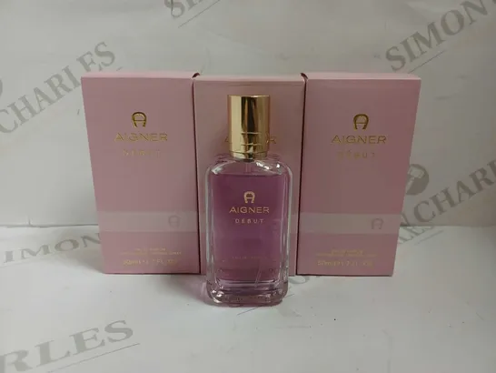 LOT OF 3 X 50ML AIGNER DEBUT EAU DE PARFUM