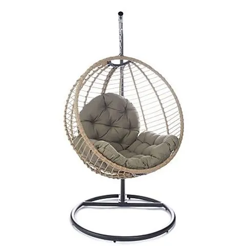 INNOVATORS ROUND IBIZA HANGING CHAIR, TAUPE [COLLECTION ONLY]