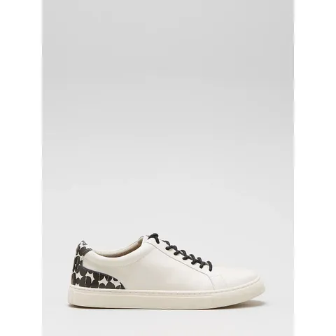 BEN DE LISI LACE UP PEBBLE LEATHER TRAINER- OFF WHITE SIZE 5