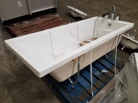 BRAND NEW WHITE BATHTUB WITH TAPS & SHOWER HEAD 170×70CM