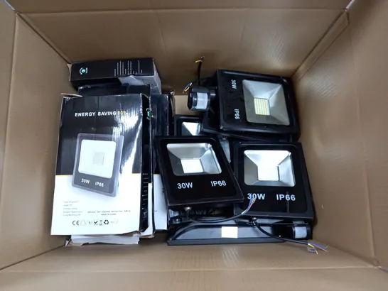 APPROXIMATELY 14 GOODWIN FLOOD LIGHTS VARIOUS SIZES AND WATTS