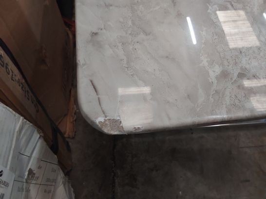 DESIGNER MARBLE EFFECT COFFEE TABLE ON PEDESTAL SUPPORT