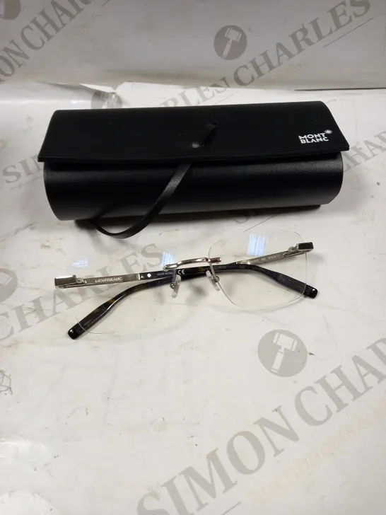 MONT BLANC RIMLESS BLACK/SILVER PRESCRIPTION GLASSES 