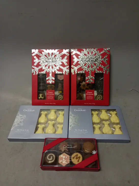 5 X SEALED HOTEL CHOCOLAT CHIRSTMAS SELECTIONS 