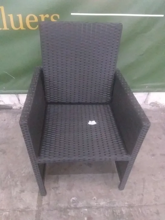 RATTAN EFFECT GARDEN CHAIR BLACK