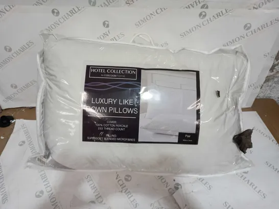 PACKAGED HOTEL COLLECTION LUXURY LIKE DOWN PILLOW PAIR