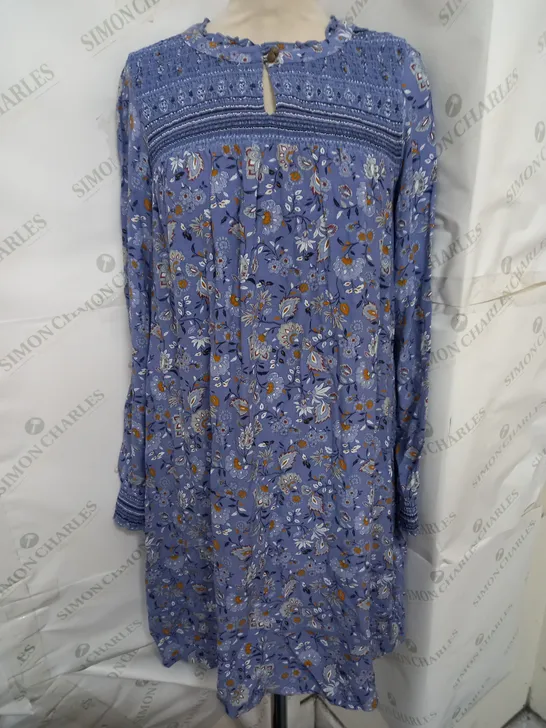 FAT FACE MINI DRES IN BLUE FLORAL SIZE 8