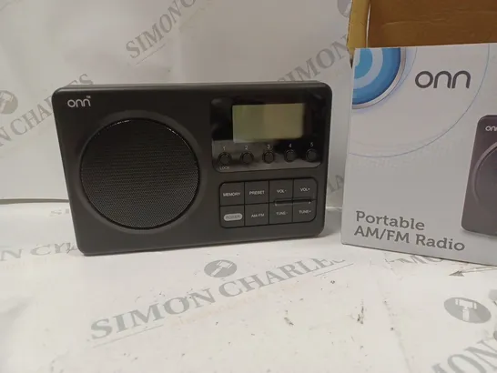 BOXED ONN PORTABLE AM/FM RADIO ONA20AA004A