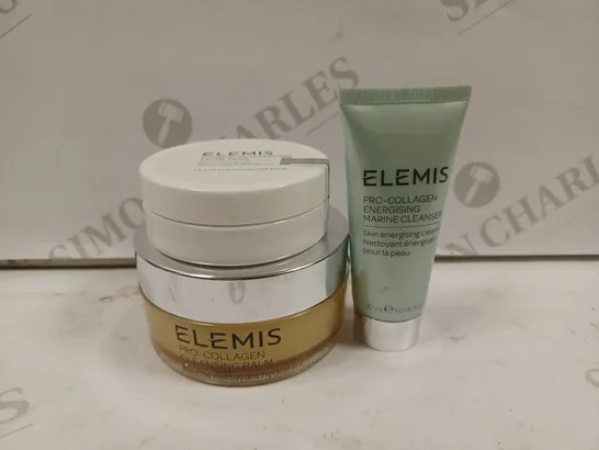 BOX OF 3 ASSORTED ELEMIS PRODUCTS TO INCLUDE PRO-COLLAGEN CLEANSING BALM, DYNAMIC RESURFACING FACIAL PADS, ENERGISING MARINE CLEANSER, ETC 