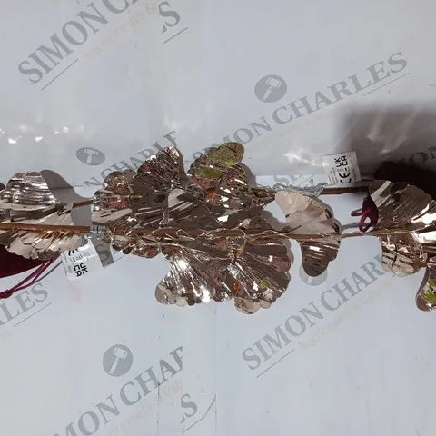 BOXED ALISON CORK SET OF 2 GINKO LEAF PRELIT STEMS - GOLD