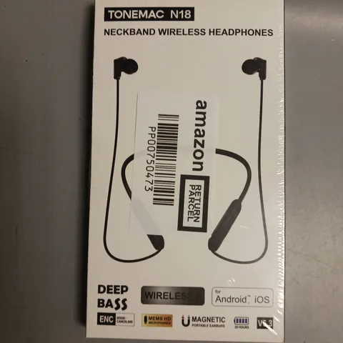 BOXED SEALED TONEMAC N18 NECKBAND WIRELESS HEADPHONES DEEP BASS FOR ANDROID AND IOS