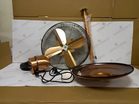 TOWER COPPER METAL PEDESTAL FAN 