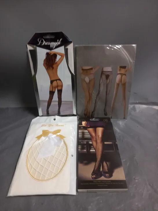 APPROXIMATELY 30 ADULT THEMED CLOTHING STOCKINGS AND TIGHTS IN VARIOUS STYLES AND SIZES