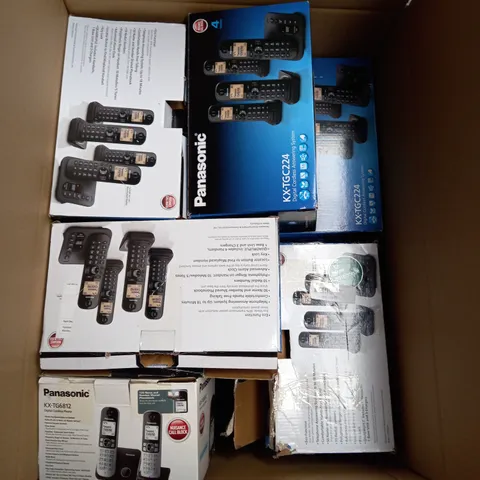 LARGE BOX OF APPROX 15 ASSORTED PANASONIC ANSWERING PHONES 