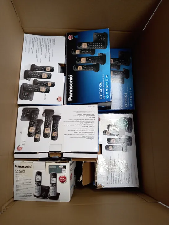 LARGE BOX OF APPROX 15 ASSORTED PANASONIC ANSWERING PHONES 