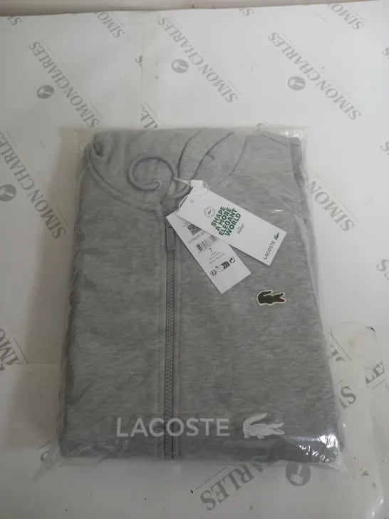 BAGGED LACOSTE GREY ZIP UP JACKET SIZE 7