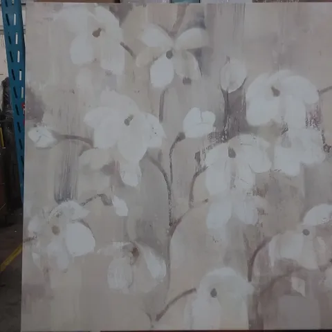BOXED MAGNOLIAS IN SPRING 11 NEUTRAL STRETCH CANVAS 