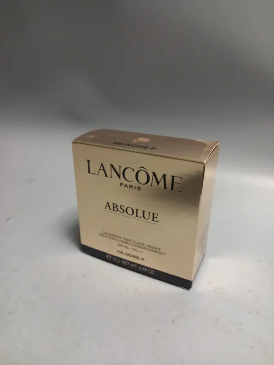 BOXED LANCOME ABSOLUE SMOOTHING LIQUID CUSHION COMPACT IN 110-IVOIRE 13G