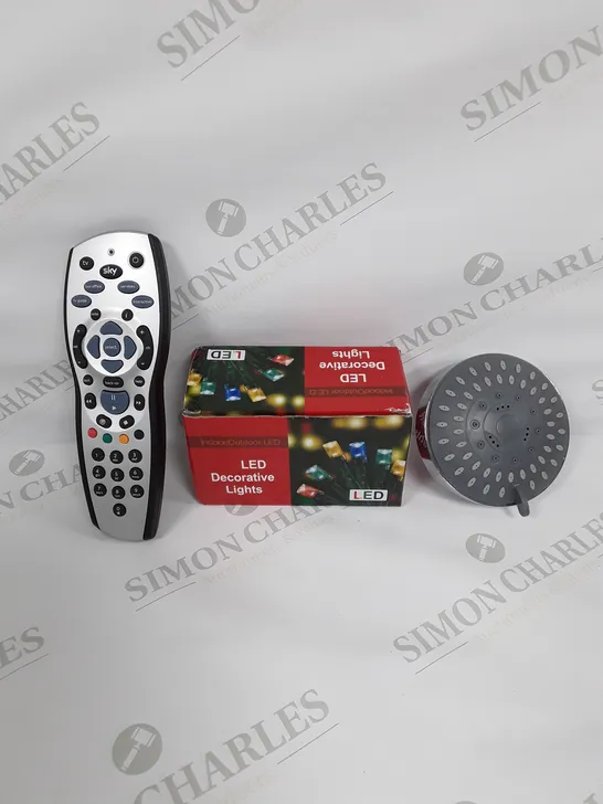 LARGE ASSORTMENT OF HOUSEHOLD PRODUCTS TO INCLUDE SKY REMOTE, LED LIGHTS AND SHOWER HEAD