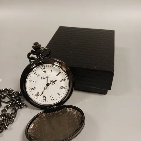 MENS EDISON POCKET WATCH WITH CHAIN
