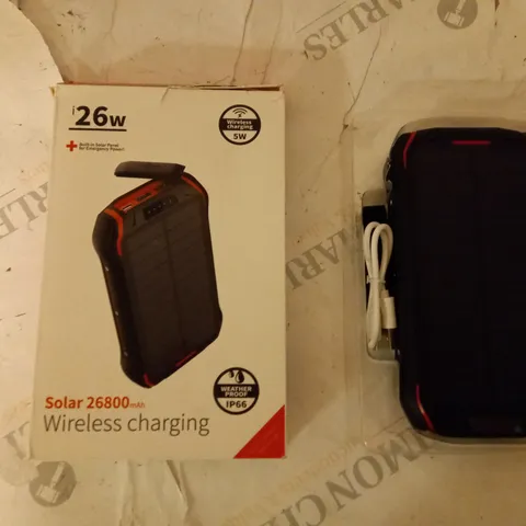 BOXED 26800MAH WIRELESS SOLAR RUGGED WEATHERPROOF CHARGER