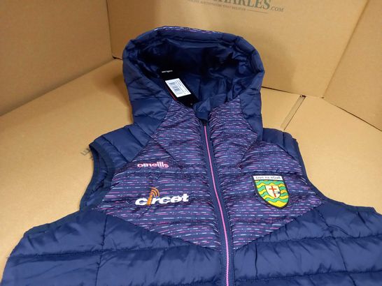 ONEILLS HARLEM NAVY/PINK DETAILED HOODED PADDED GILET - SIZE 10