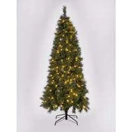 BOXED 7.5FT PRE-LIT SLIM CASHMERE CHRISTMAS TREE 