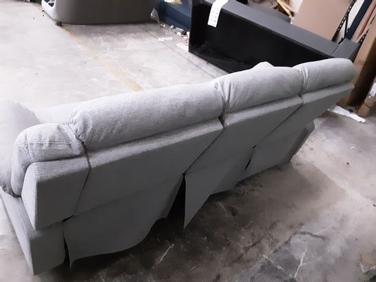 DESIGNER GREY FABRIC 3-SEATER MANUAL RECLINE SOFA - MISSING ONE SIDE PIECE