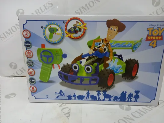 BOXED DISNEY PIXAR TOY STORY 4 RC TURBO BUGGY WOODY RRP £35