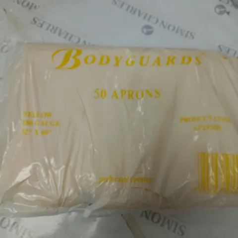 250 BODYGUARDS APRONS IN YELLOW ( 5 PACKS OF 50)