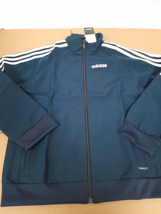 ADIDAS BLUE & WHITE JACKET - UK 9-10YRS