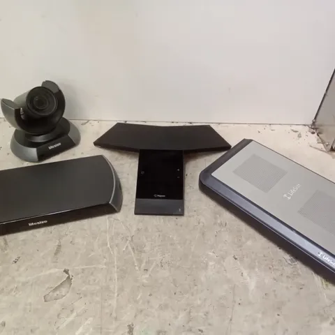 BOX OF ASSORTED TECH INCLUDING POLYCOM CONFERENCE PHONE, LIFESIZE 10× CAMERA, LIFESIZE ROOM 220, LIFESIZE ICON 600