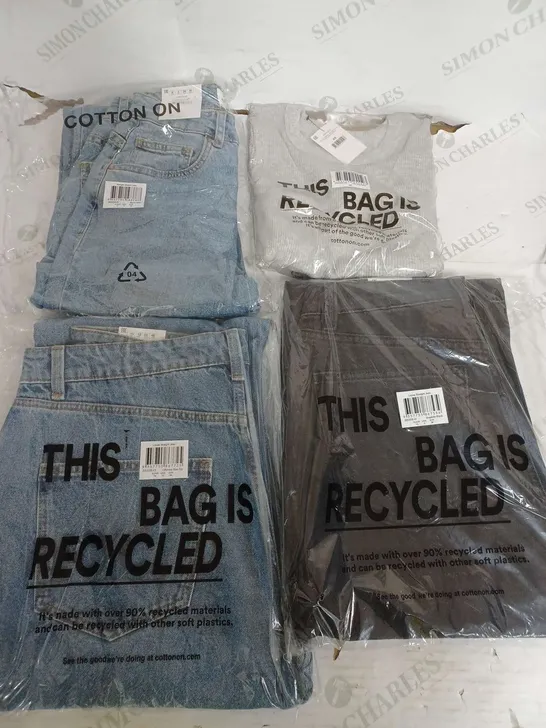 PALLET OF APPROX 40 BOXES OF ASSORTED BRAND NEW CLOTHING ITEMS IN VARIOUS SIZES & COLOURS TO INCLUDE - JEANS , T-SHIRT , CARDIGAN ETC