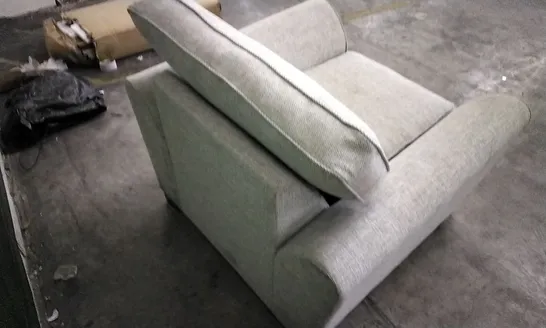 QUALITY DESIGNER LIGHT GREY FABRIC ARMCHAIR