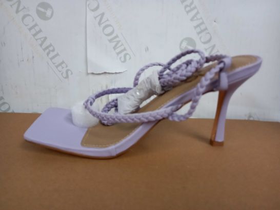 BOXED PAIR OF EGO HIGH HEELS (LILAC), SIZE 7 UK