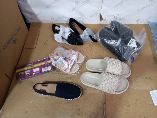 BOX OF A LARGE QUANTITY OF ASSORTED DESIGNER FOOTWEAR ITEMS TO INCLUDE H&M, BALLOTTE, ASOS ETC