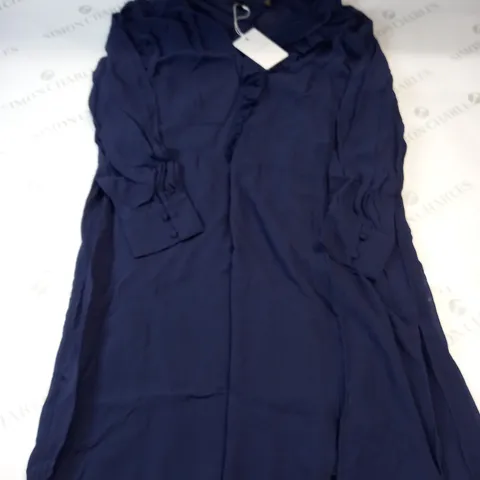 TED BAKER ASYMESTRIC RUFFLE MIDI SKIRT DRESS IN NAVY SIZE 5