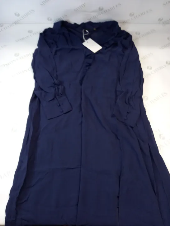 TED BAKER ASYMESTRIC RUFFLE MIDI SKIRT DRESS IN NAVY SIZE 5