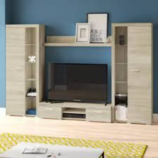 BOXED WOHNWAND TV STAND FOR TVS UP TO 65" BROWN (4 BOXES)