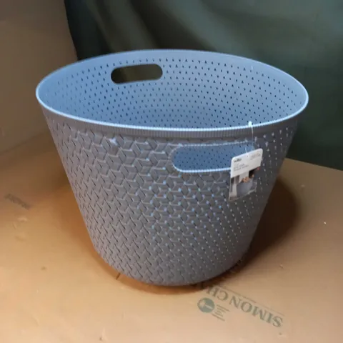 GREY ROUND STORAGE BASKET