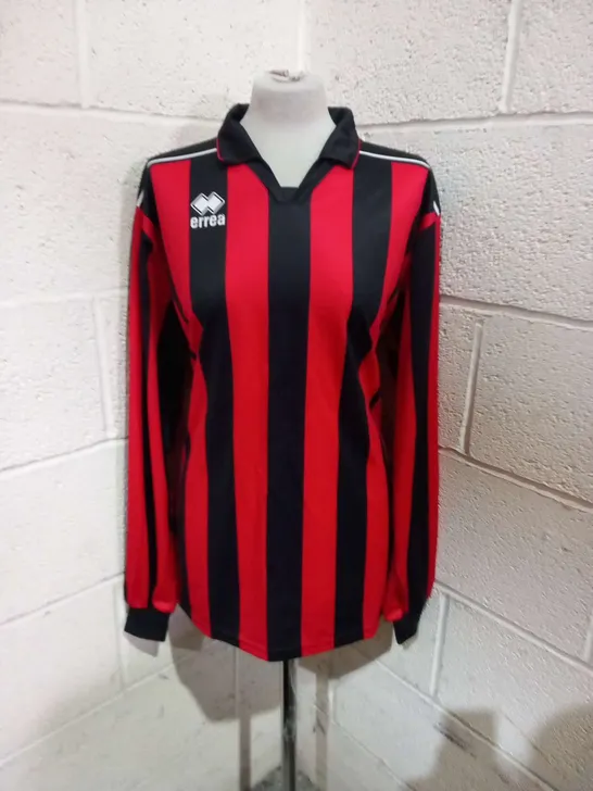 SIX BRAND NEW ERREA EYRE MAGLIA NERO ROSSO BLACK AND RED STRIPE FOOTBALL SHIRTS SIZE XL