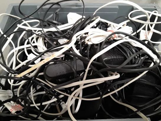 BOX OF ASSORTED HOUSE HOLD CABLES 