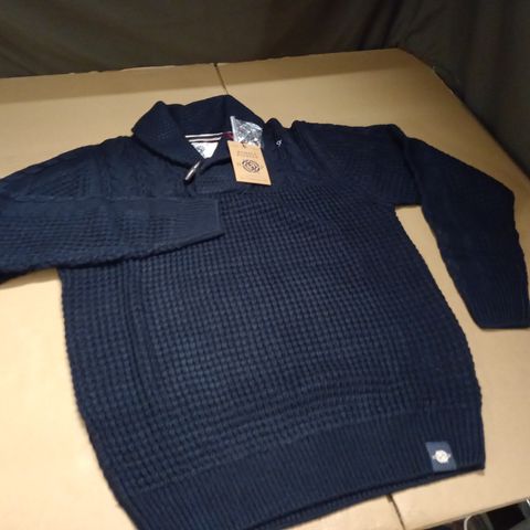 HUMBLE PIONEER NAVY KNITTED JUMPER - 36-38" / S