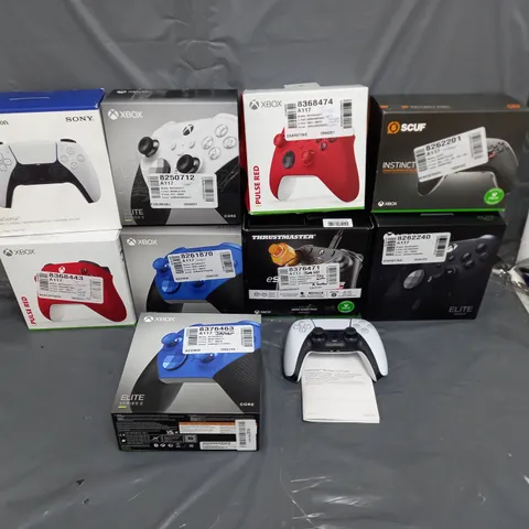 10 ASSORTED GAMING CONTROLLERS TO INCLUDE PLAYSTATION AND XBOX 